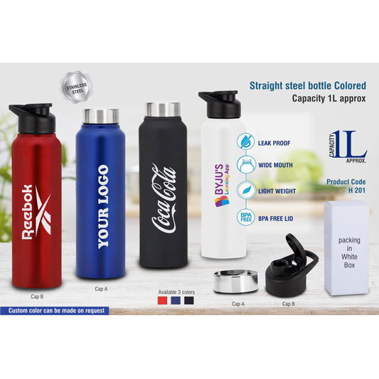 Straight steel bottle Colored   -  H 201 MARSH Stationery