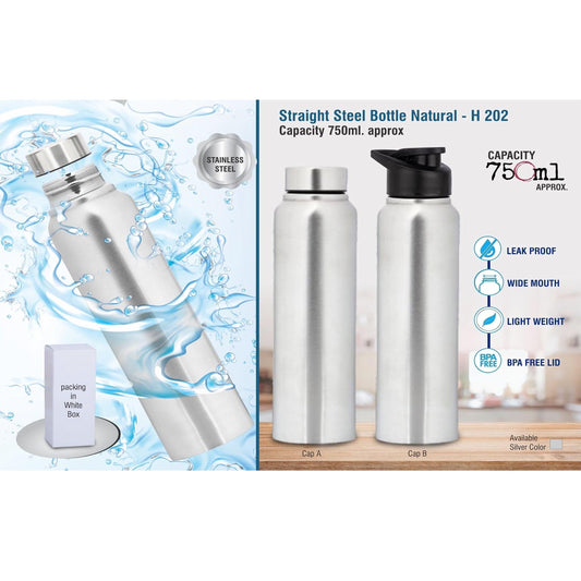 Straight steel bottle Natural  -  H 202 MARSH Stationery