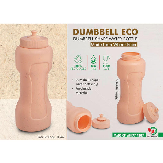 Dumbbell Eco 750: Dumbbell shape water bottle | Made from Wheat Fiber | 100% recyclable | 750ml approx -  H 247 MARSH Stationery