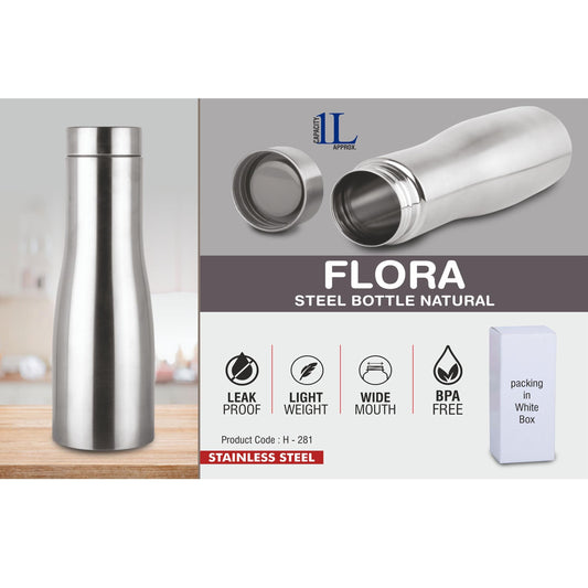 Flora Steel bottle Natural | Capacity 1L approx -  H 281 MARSH Stationery