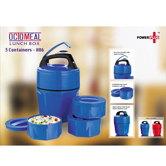Octomeal Lunch box | 3 containers (plastic)   - H 86 MARSH Corporate gifts
