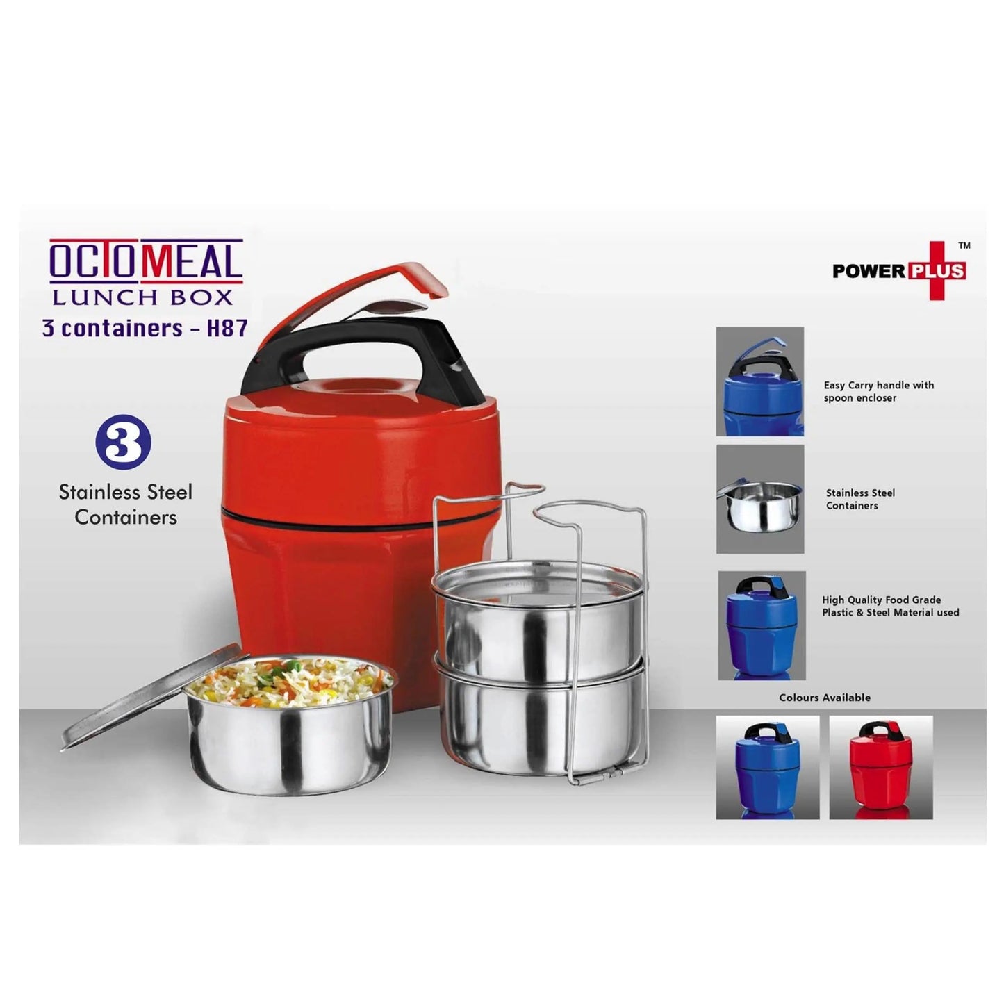 Octomeal Lunch box | 3 containers (steel)  H - 87 MARSH Corporate gifts