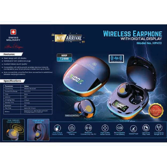 SWISS MILITARY - WIRELESS  EARPHONE - HPH13 MARSH Corporate gifts