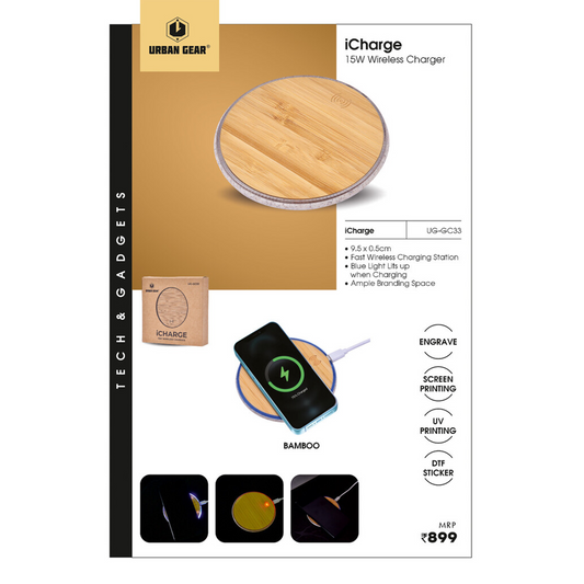 URBAN GEAR - iCharge - 15W Wireless Charger  - UG-GC33 MARSH Corporate gifts