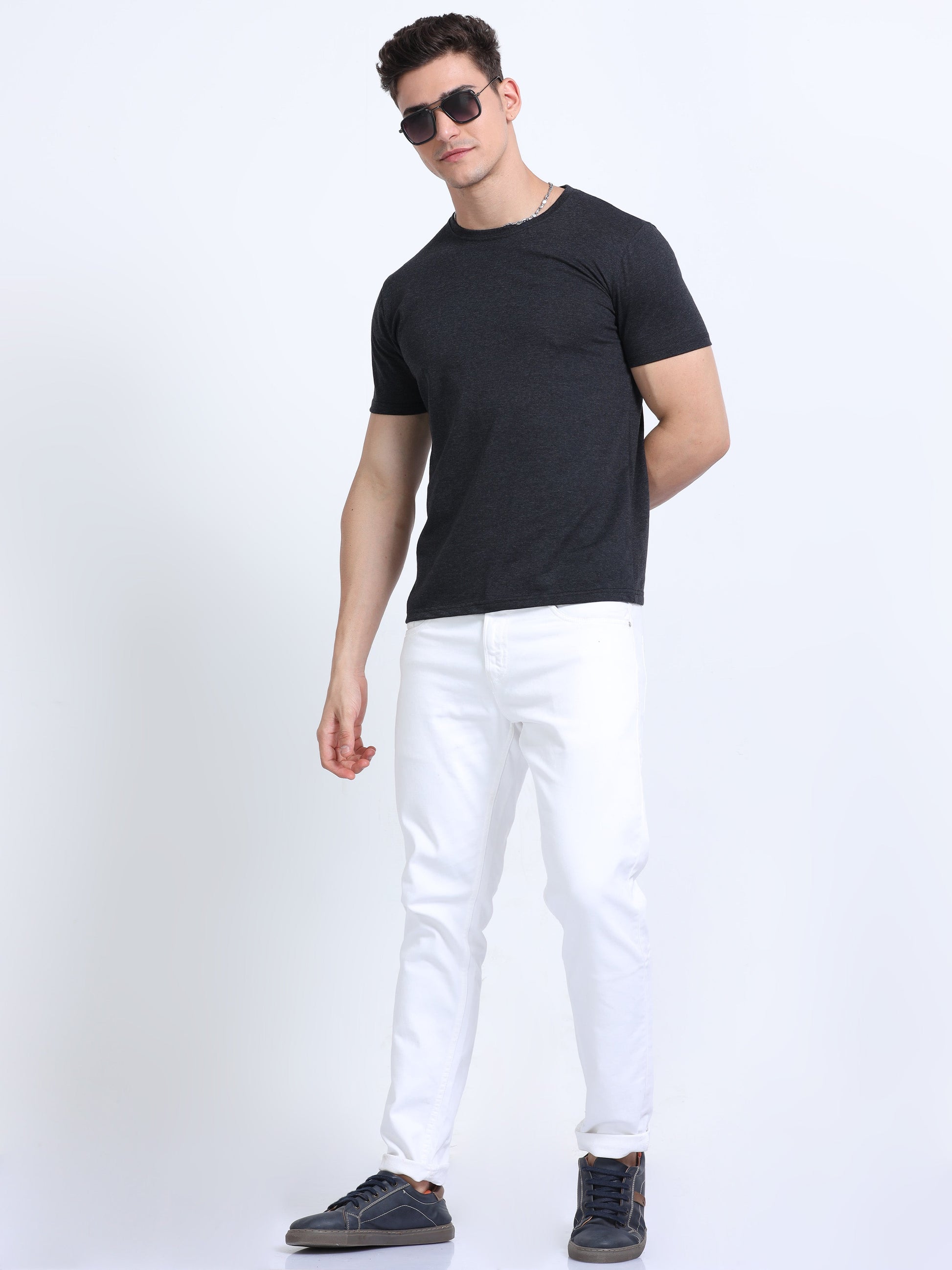 EcoBlend Round Neck Tshirts - Charcoal MARSH