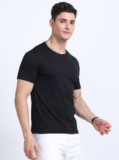 EcoBlend Round Neck Tshirts - Black MARSH