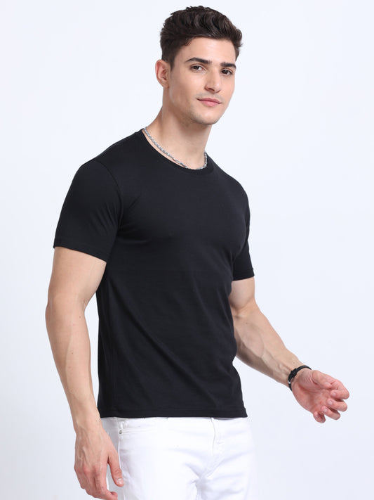 EcoBlend Round Neck Tshirts - Black MARSH