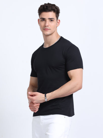EcoBlend Round Neck Tshirts - Black MARSH