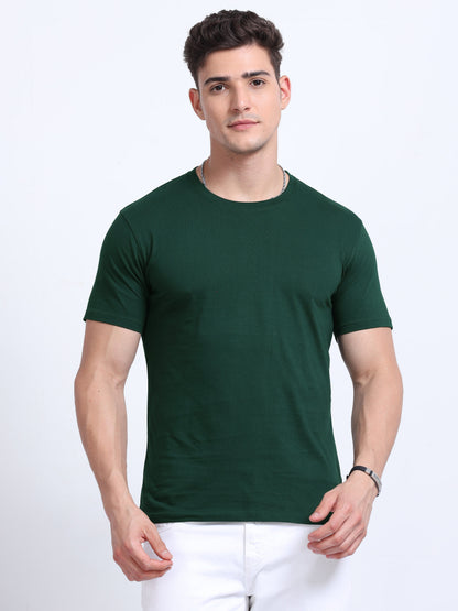 Biowashed Round Neck 100% Cotton Tshirt MARSH