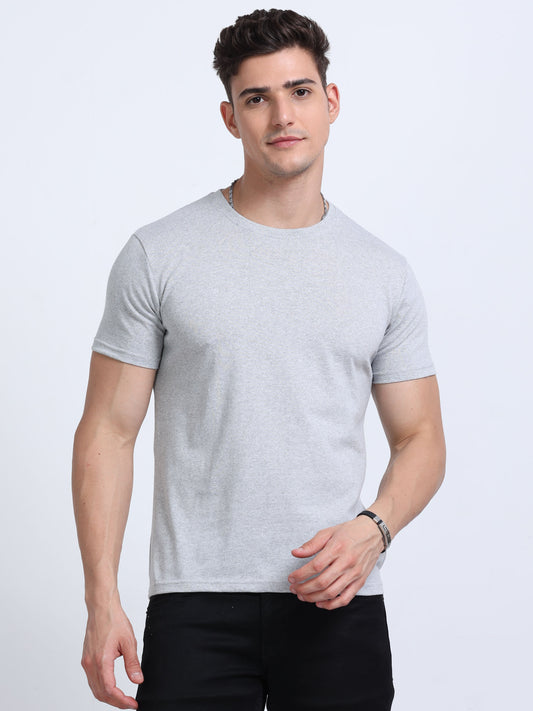 EcoBlend Round Neck Tshirts - Grey Melange MARSH