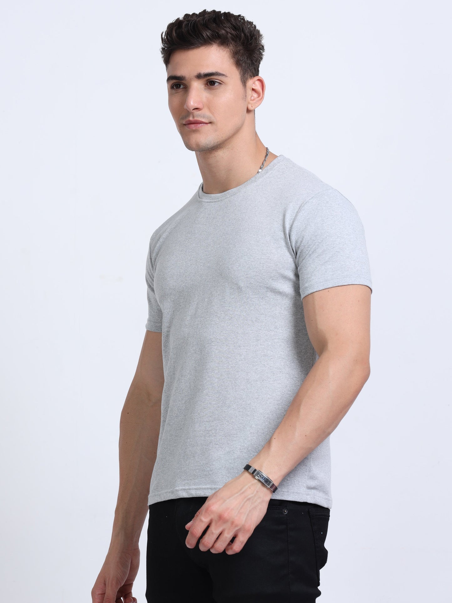 EcoBlend Round Neck Tshirts - Grey Melange MARSH
