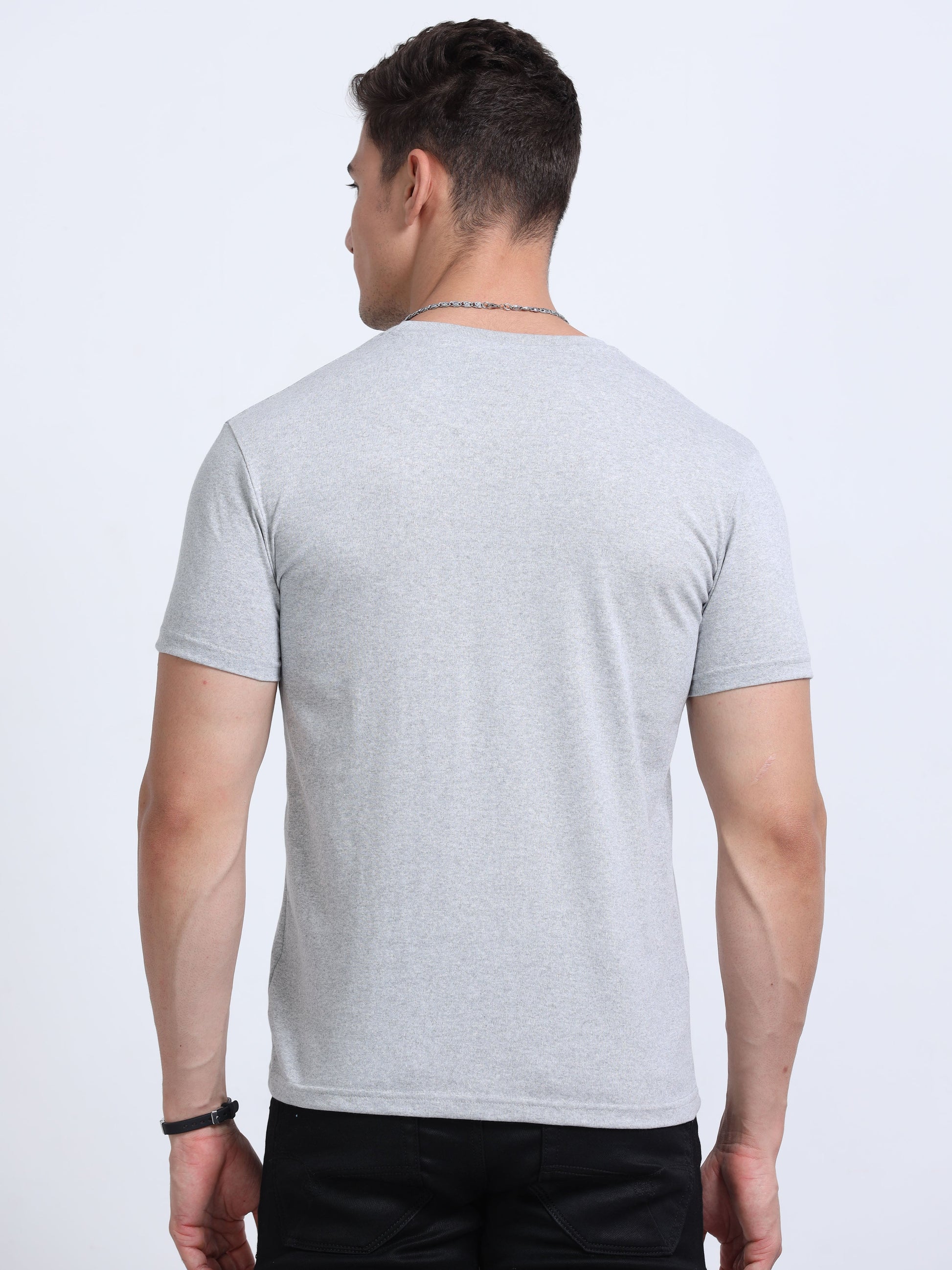 EcoBlend Round Neck Tshirts - Grey Melange MARSH