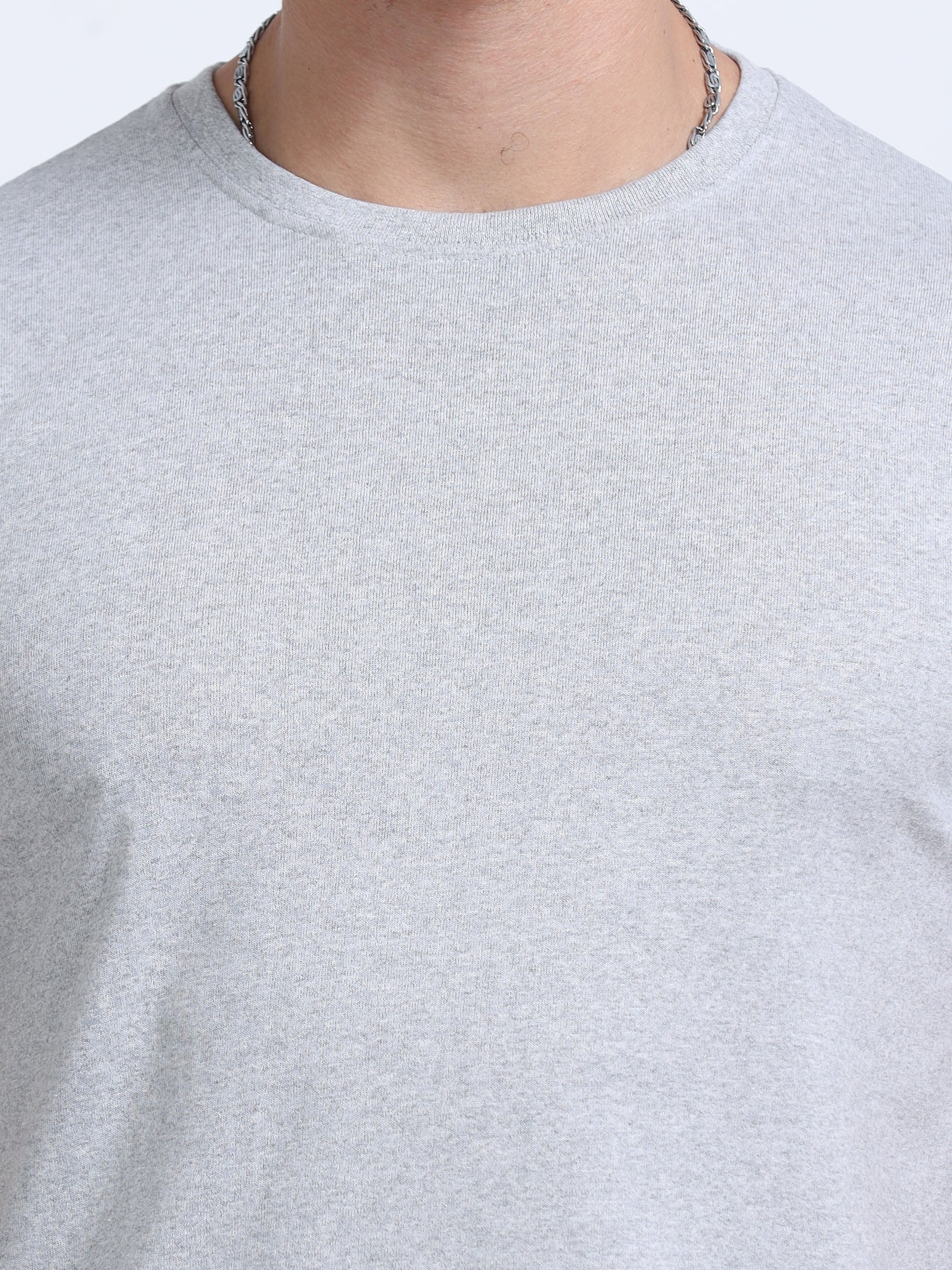 EcoBlend Round Neck Tshirts - Grey Melange MARSH