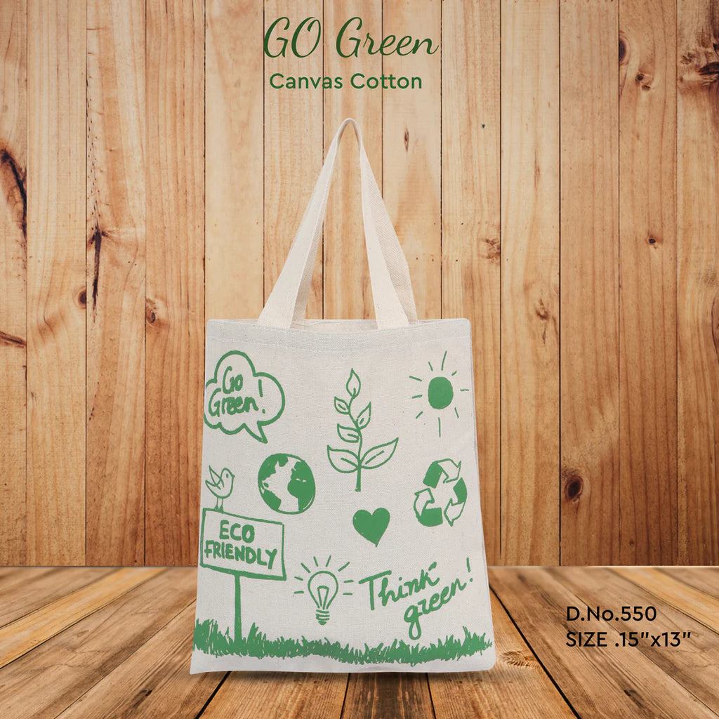 GO Green Canvas Cotton - 15" x 13" - 350 GSM