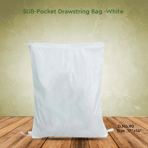 SUB Pocket Drawstring Bag - White - 17