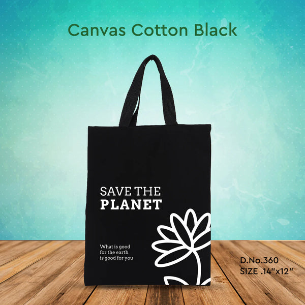 Canvas Cotton Black Bag - 14