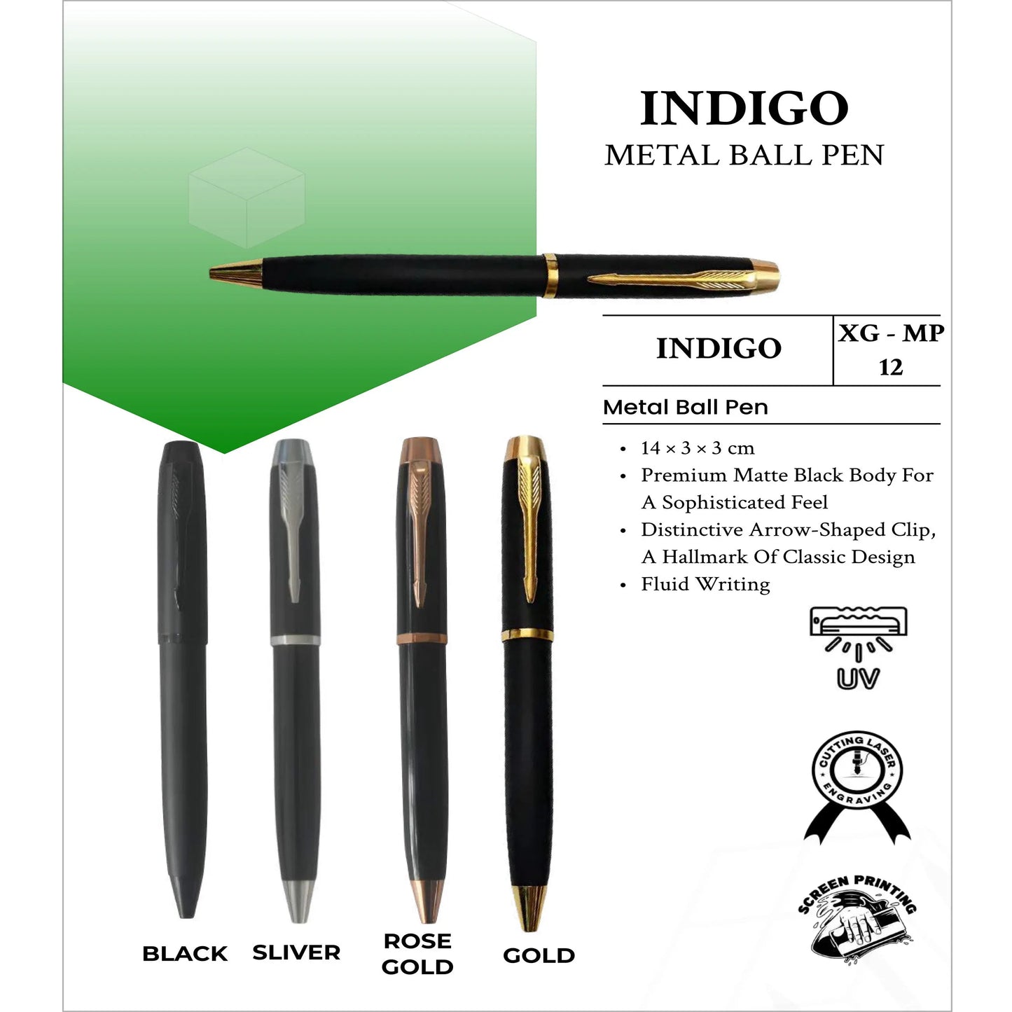 Indigo Metal Ball Pen XG - MP12 MARSH Corporate gifts