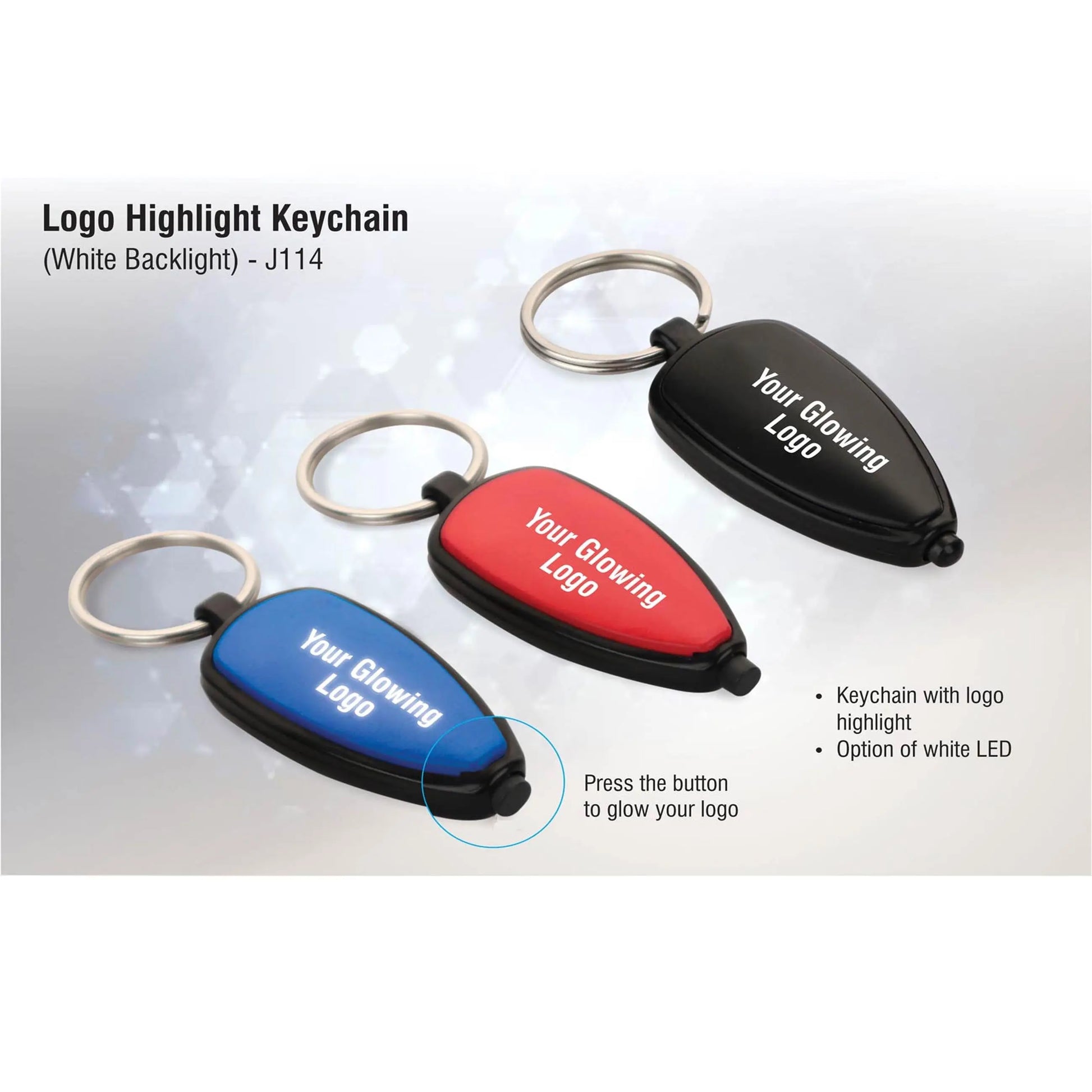 Logo highlight keychain (white backlight) - J 114 MARSH Corporate gifts