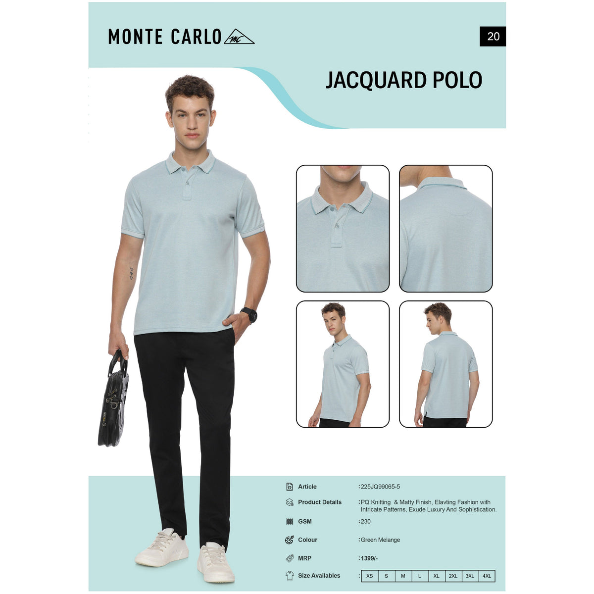 Monte Carlo Jacquard Polo T-shirt