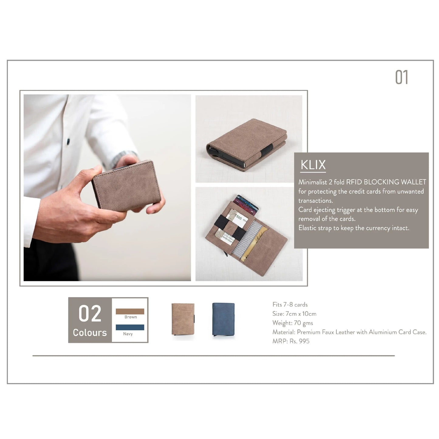 OBLIQUE KLIX RFID WALLET MARSH Corporate gifts