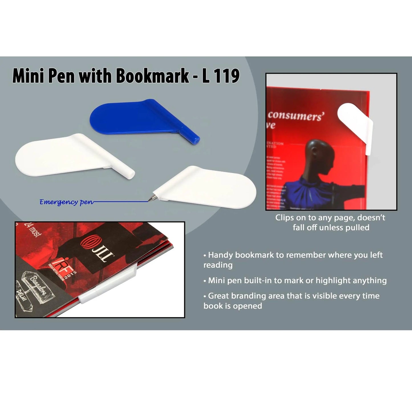 Mini Pen with Bookmark  - L 119 MARSH Corporate gifts