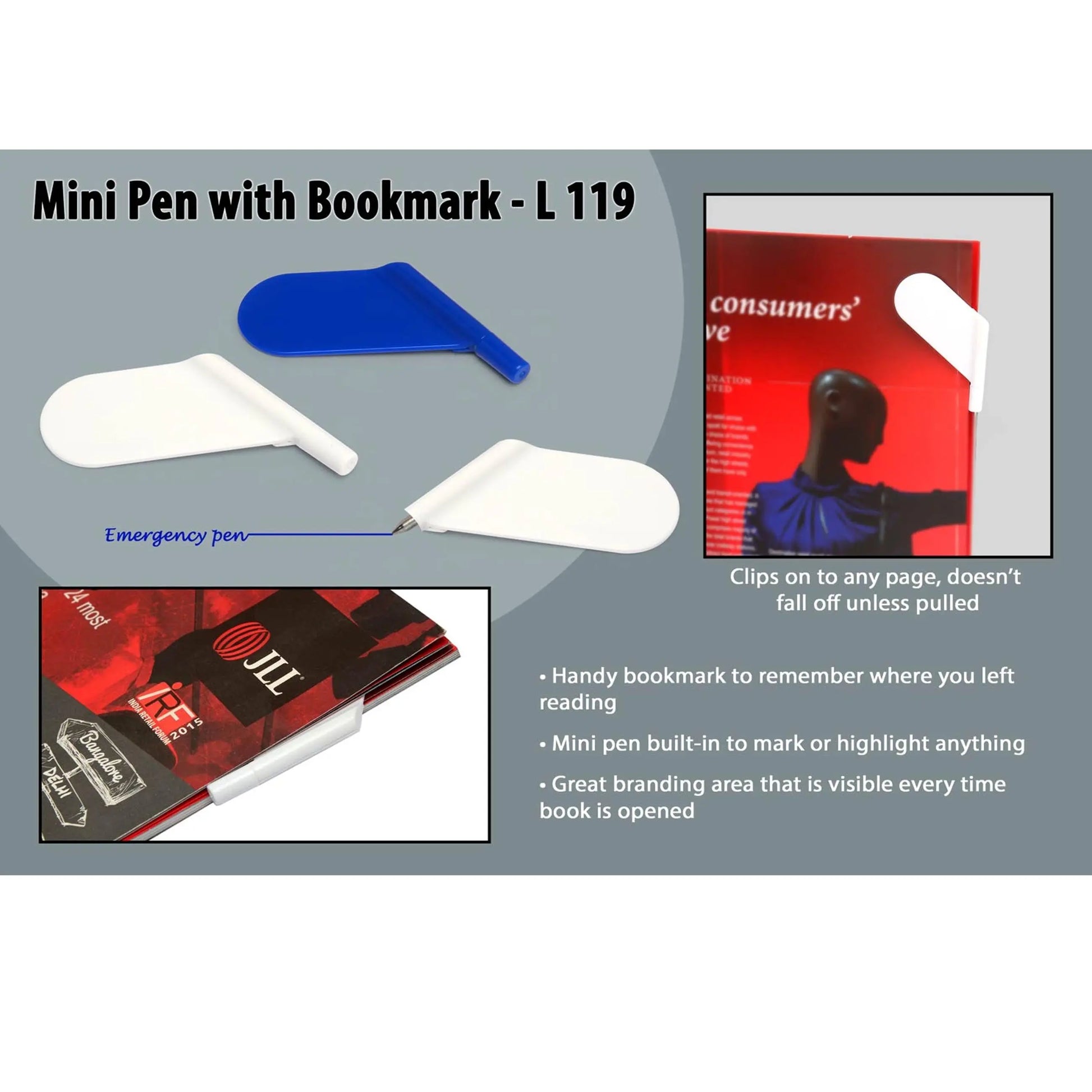 Mini Pen with Bookmark  - L 119 MARSH Corporate gifts