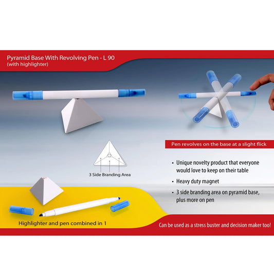 Pyramid stand with Revolving pen & highlighter  - L 90 MARSH Corporate gifts