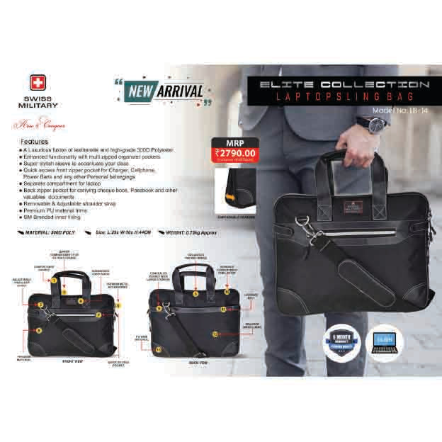 SWISS MILITARY -LAPTOP BAG - LB14 MARSH Corporate gifts