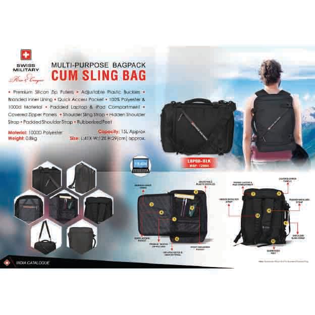 SWISS MILITARY - LAPTOP BACKPACK BAG - LBP88 MARSH Corporate gifts