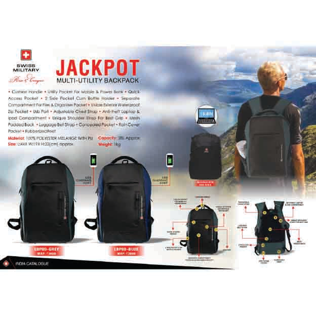 SWISS MILITARY - LAPTOP BACKPACK BAG - LBP90 MARSH Corporate gifts