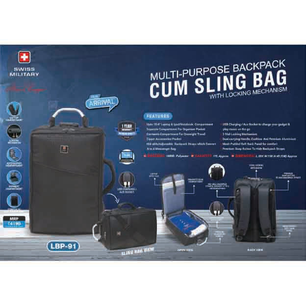 SWISS MILITARY - LAPTOP BACKPACK BAG - LBP91 MARSH Corporate gifts