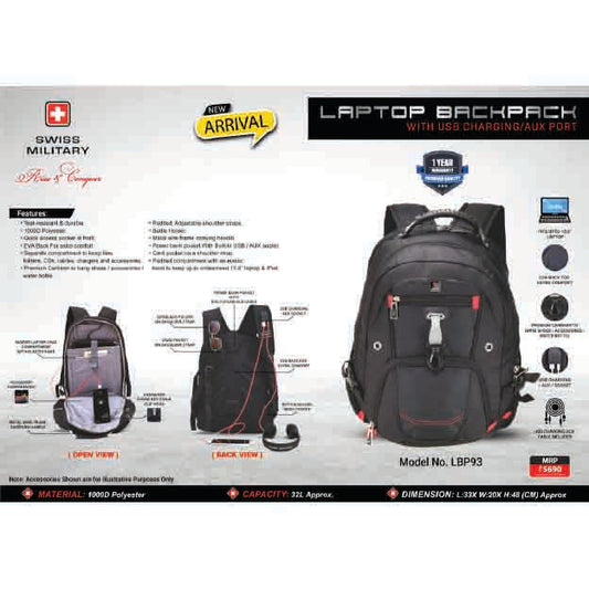 SWISS MILITARY - LAPTOP BACKPACK BAG - LBP93 MARSH Corporate gifts