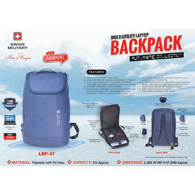 SWISS MILITARY - LAPTOP BACKPACK BAG - LBP97 MARSH Corporate gifts