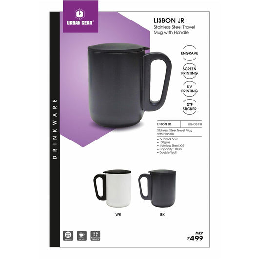 URBAN GEAR - Lisbon Jr. - Stainless Steel Mug with Handle (180ml) - UG-DB110 MARSH Corporate gifts