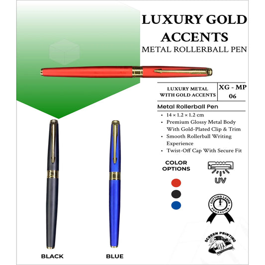 Luxury Gold Accents Metal Roller Ball Pen XG-MP06 MARSH Corporate gifts