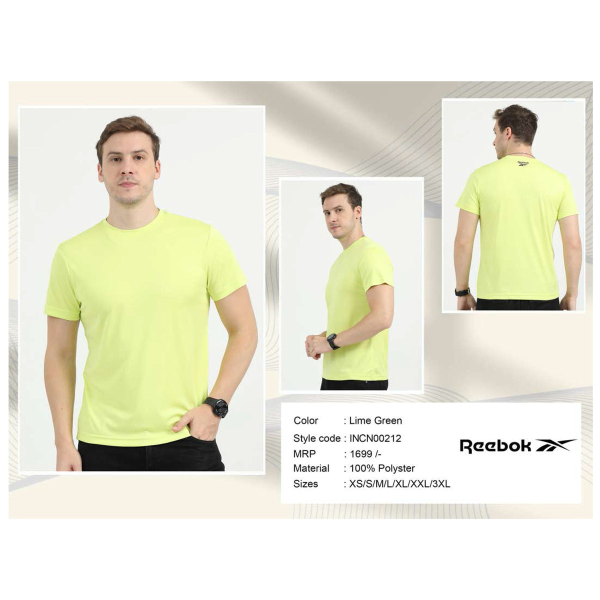 Reebok Polyester Round Neck T-shirt