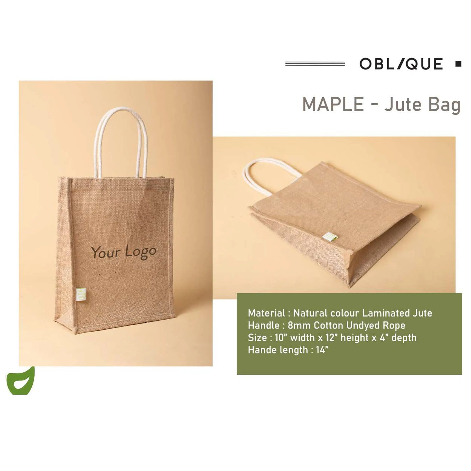 OBLIQUE - MAPLE - JUTE BAG MARSH Corporate gifts