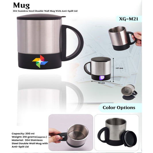 304 Stainless Steel  double wall Mug XG - M21 MARSH Corporate gifts