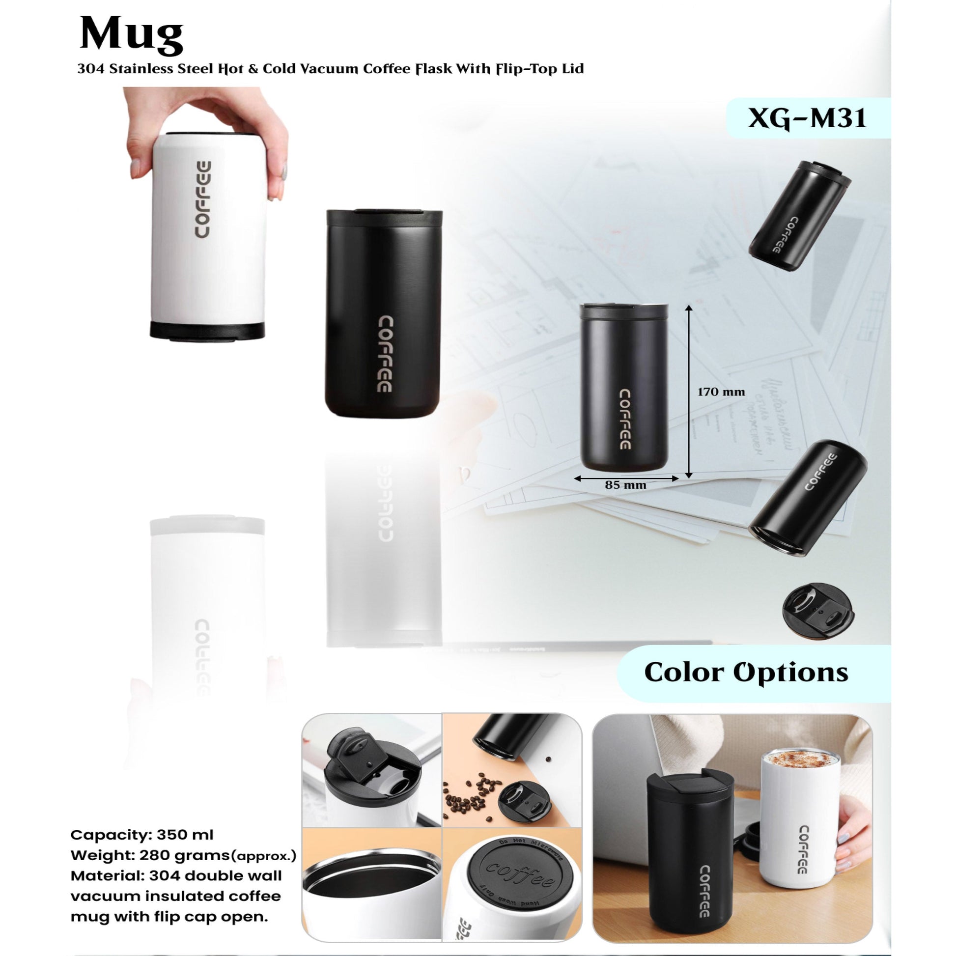304 Double Wall Vacuum Insulated Coffee Mug XG - M31 MARSH Corporate gifts