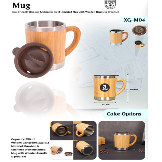 Bamboo &amp; Stainless Steel Insulated Mug XG - M04 MARSH Corporate gifts
