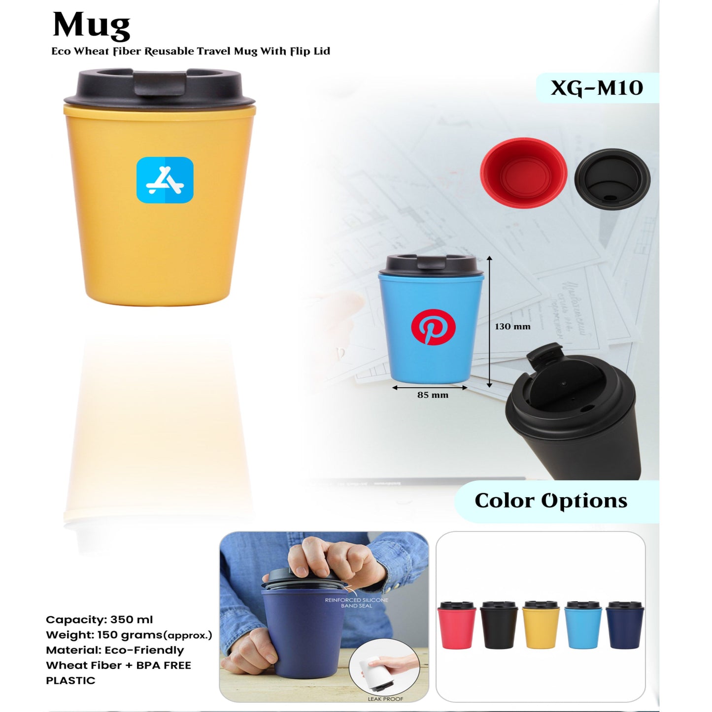 Eco- Friendly Wheat Fiber Mug XG- M10 MARSH Corporate gifts