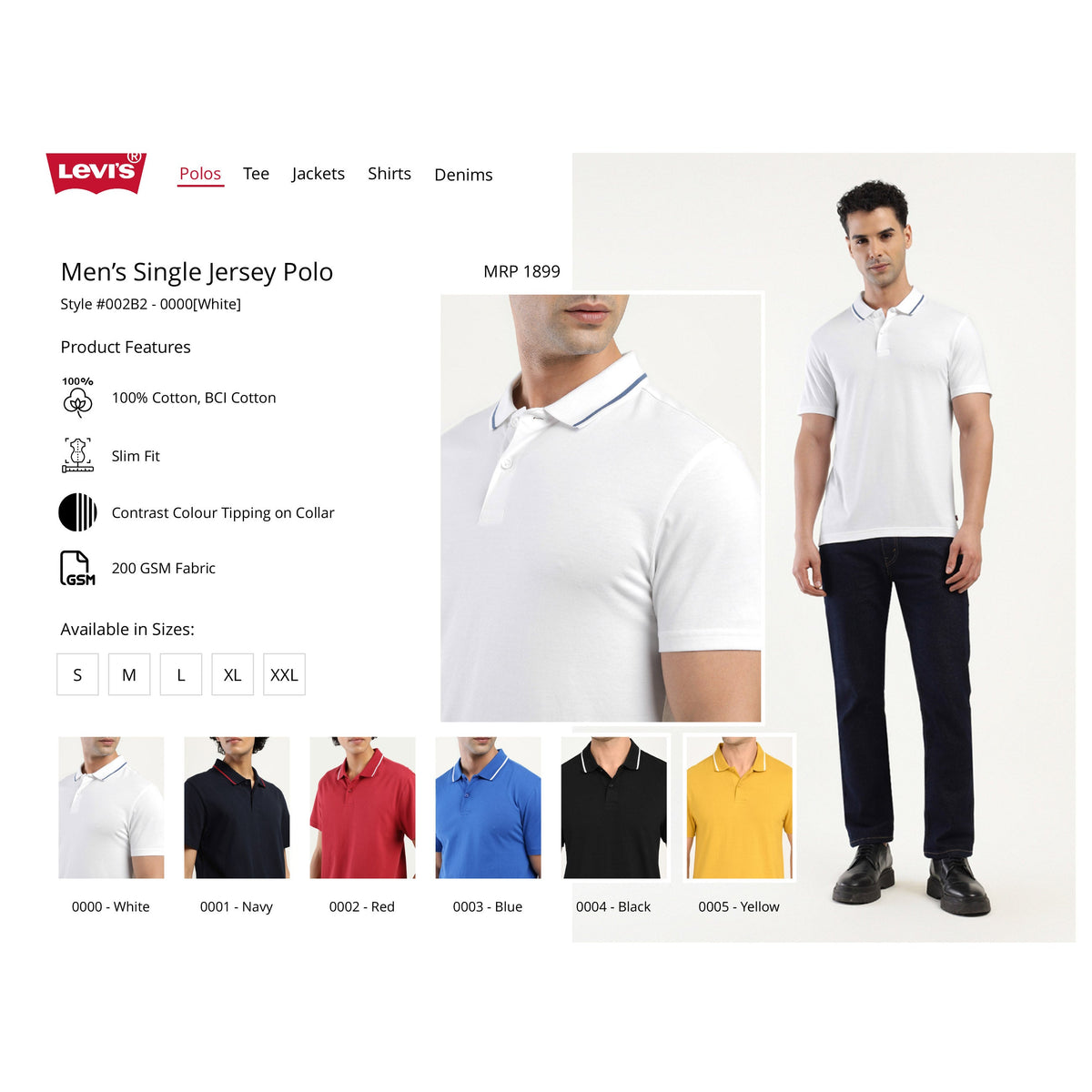 Levi's Single Jersey Polo T-shirt – Cotton