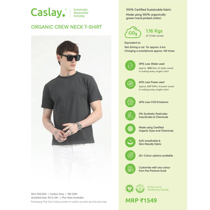 Caslay Organic Crew Neck T-shirt