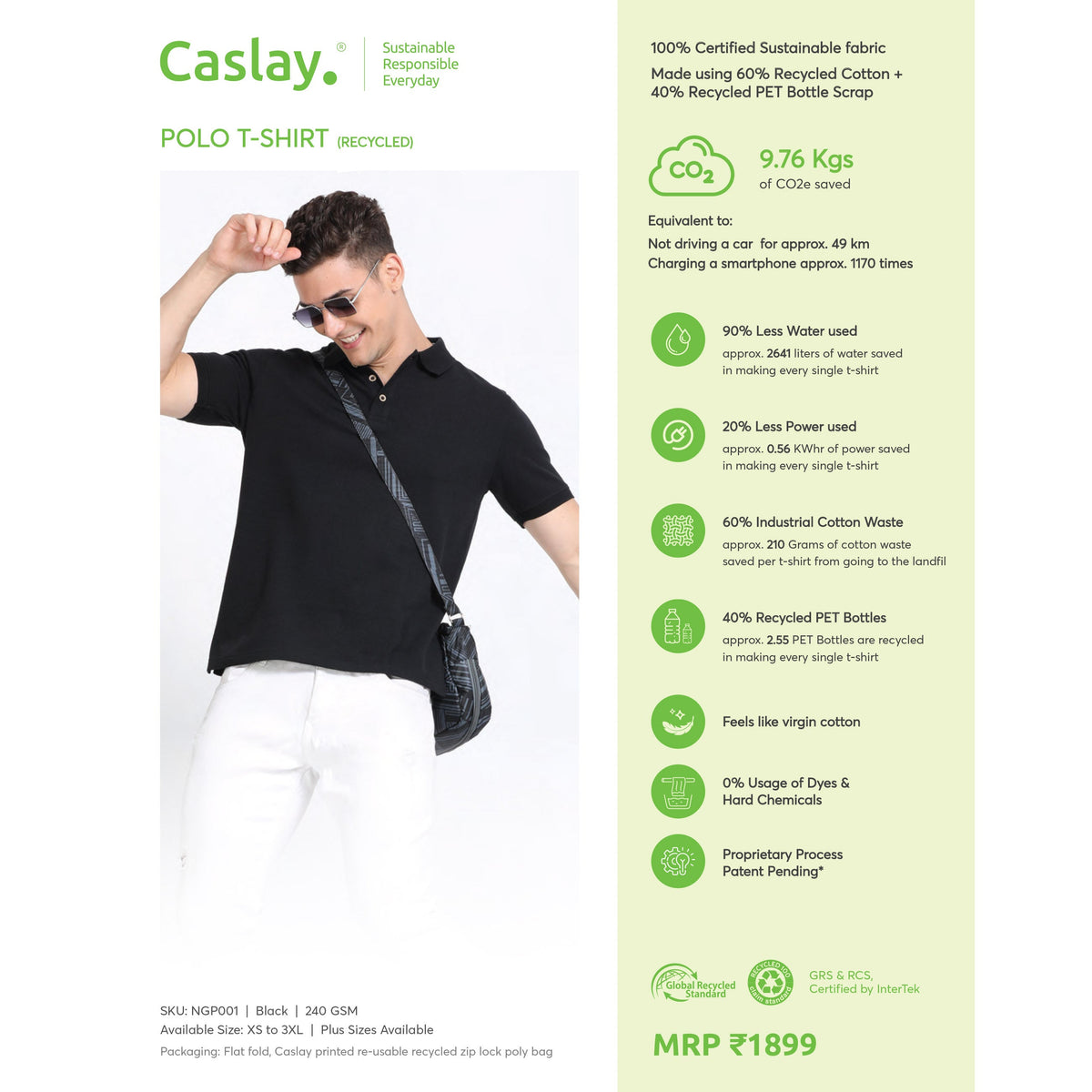 Caslay Recycled Polo T-shirt