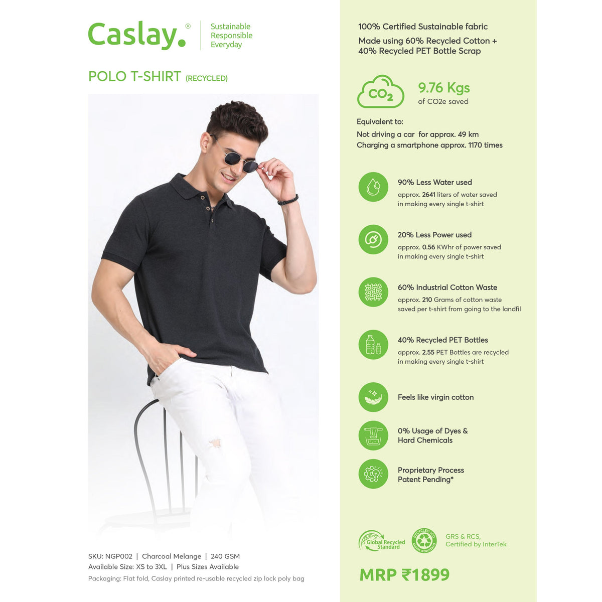 Caslay Recycled Polo T-shirt