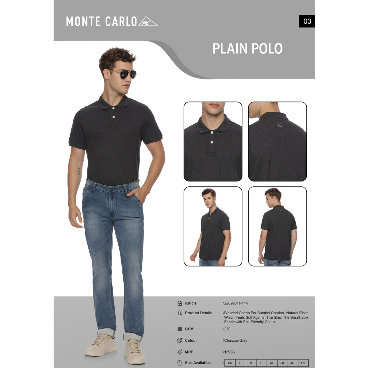 Monte Carlo Plain Polo T-shirt