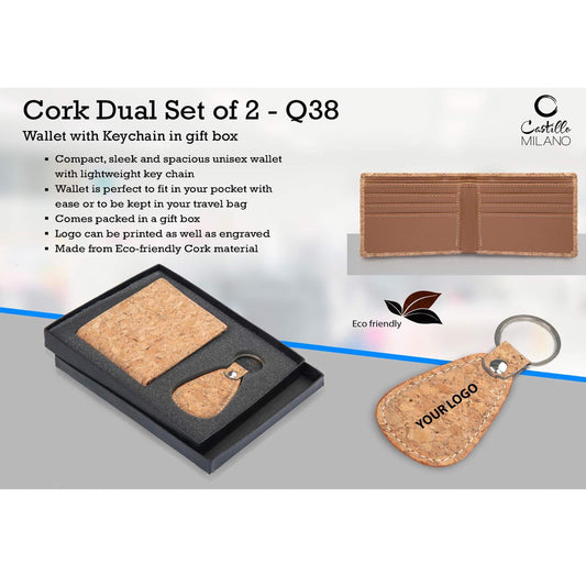 Cork Dual Set: Wallet with Keychain in gift box  -  Q 38 MARSH Corporate gifts