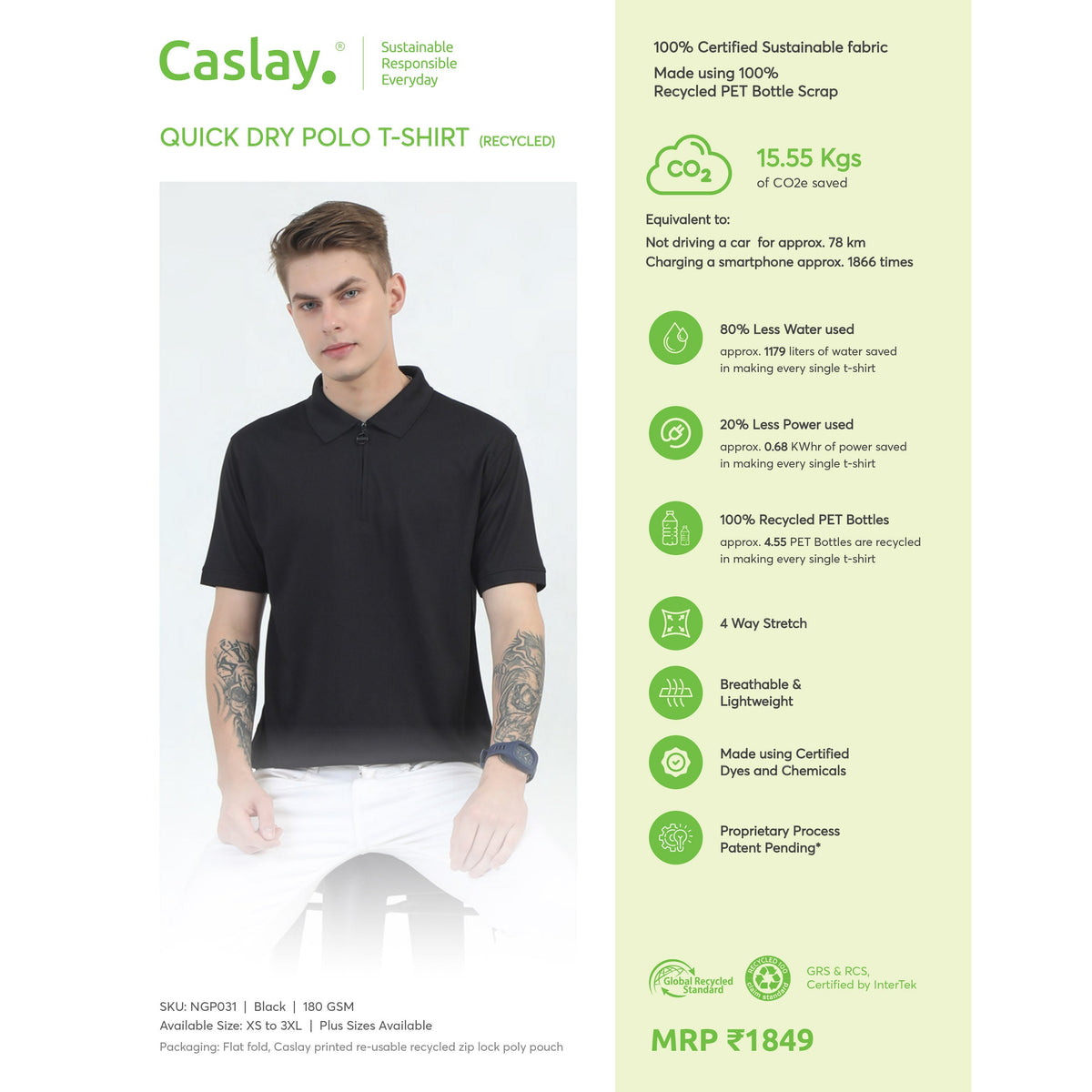 Caslay Quick Dry Polo T-shirt