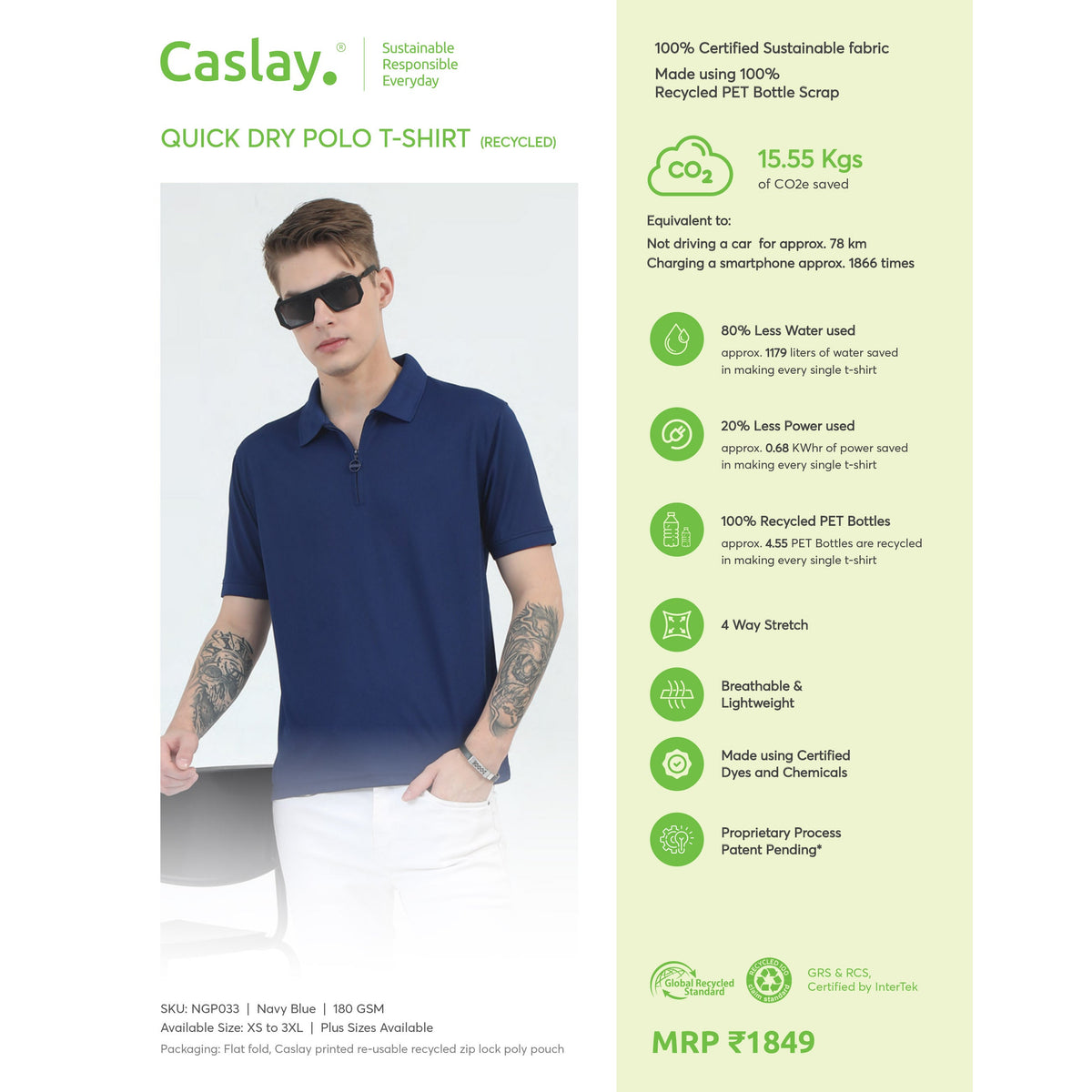 Caslay Quick Dry Polo T-shirt