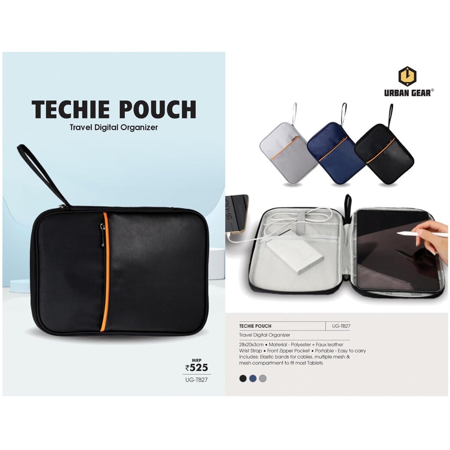 URBAN GEAR - Techie Pouch  - Travel Digital Pouch - UG-TB27 MARSH Corporate gifts